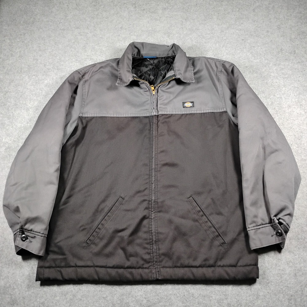 Dickies‎ Two Tone Colorblock Eisenhower Work Jacket Mens XL Gray Black